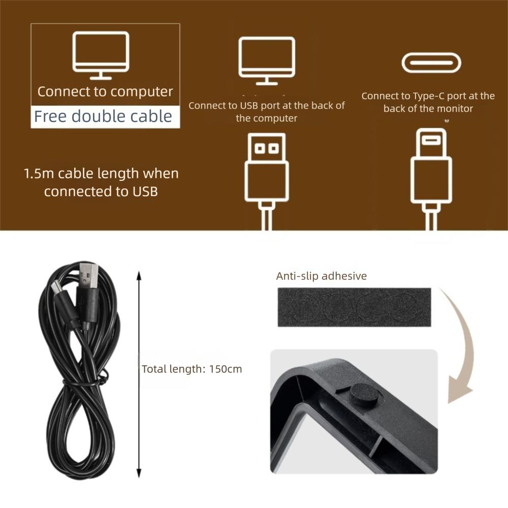 Thick Computer Heightening Rack with USB Ports Laptop Elevated  Stand  Desktop Organization