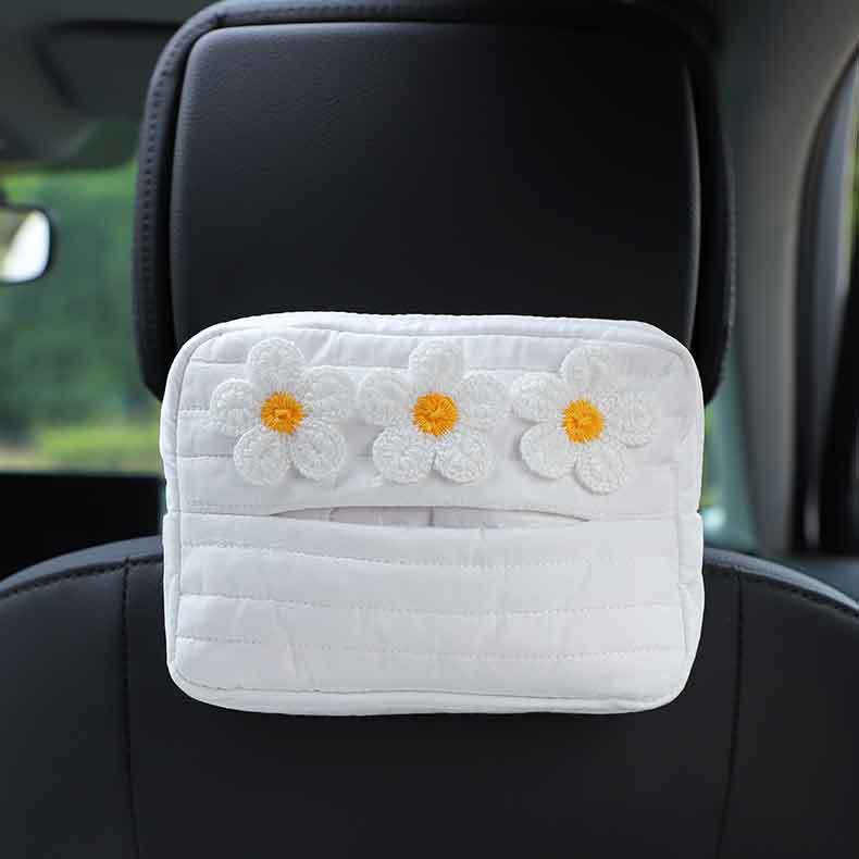 Cartoon cloth car tissue box Car seat back hanging paper box multi-functional car interior supplies