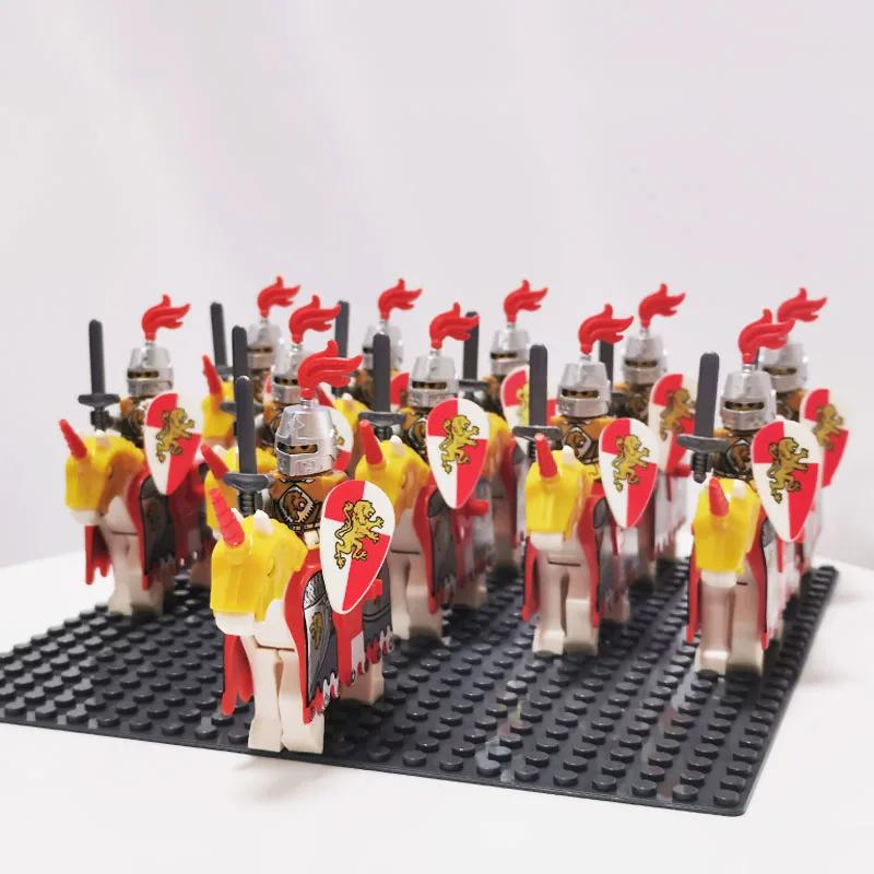 Medieval Roman Dynasty Commander Golden Warrior Spartan Solider Hawk Princess King Dragon Knight War Horse Figure Block Kids  Children Toy