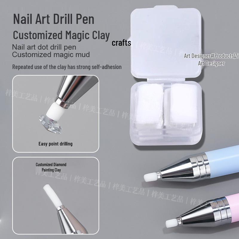 

White Rhinestone Nail Art Pen with Rhinestone Stick-on Jewelry Clay