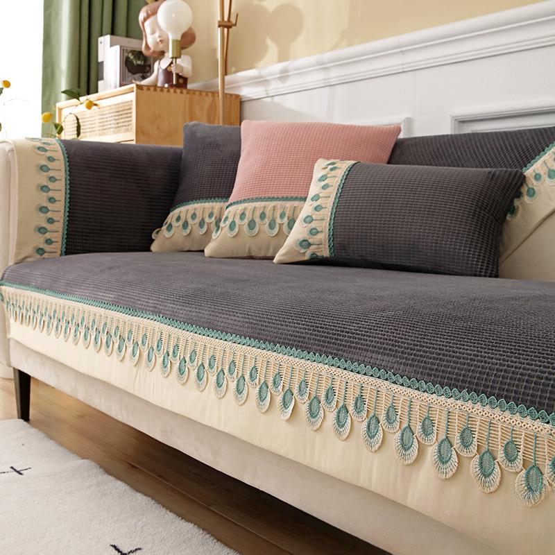 

Подушка для дивана Зимний чехол для дивана Доступный роскошный стиль Простые современные нескользящие подушки для сидений Универсальная ткань с полным покрытием Четыре сезона Универсальная 70*70CM