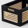 Solid Wood Storage Box Retro Desktop Imitate Rattan Basket Book Snacks Sundries Cosmetics Organizer Boxes Home Decor Basket