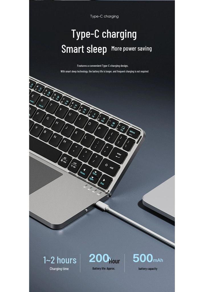 Wireless Bluetooth Foldable Keyboard with Leather Stand for Tablets and Phones
