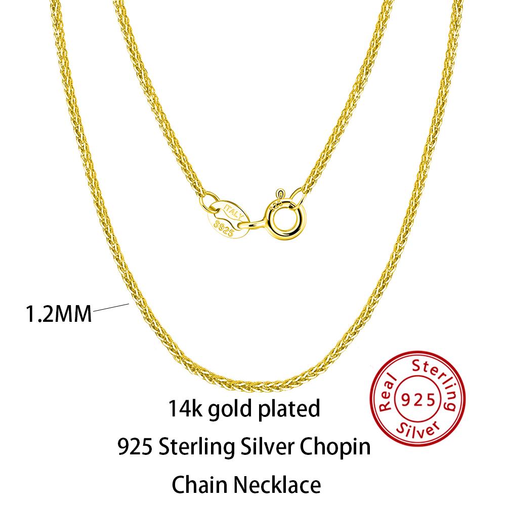 Effie Queen 100% 925 Silver Basic Chain Necklaces Box/Snake/Chopin/Figaro Beaded Chain 40-60cm Unisex DIY Casual Wear