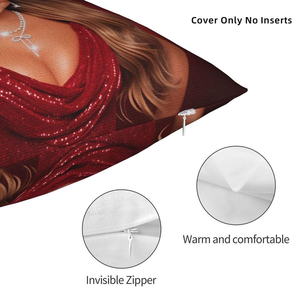 Mariah Carey Christmas Pillow Case  Soft Pillow Cover Morden Pillowcases For Living Room Chair