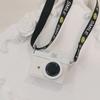 Smiling Face Camera Keychain With LED Light And Sound Effect Detail Creative Hanging Pendant For Parties Gifts