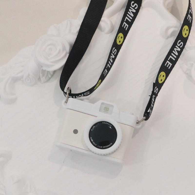 Smiling Face Camera Keychain With LED Light And Sound Effect Detail Creative Hanging Pendant For Parties Gifts