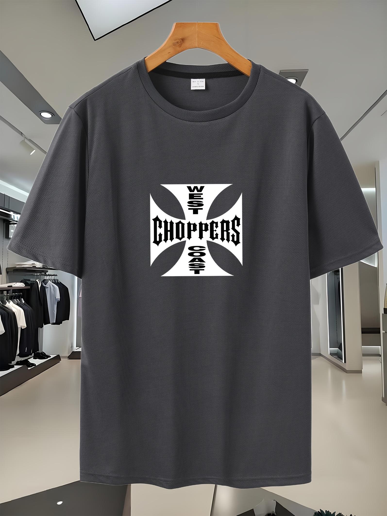 

Breathable Mesh Short Sleeve T-shirt - Y2K Choppers Graphic Print M