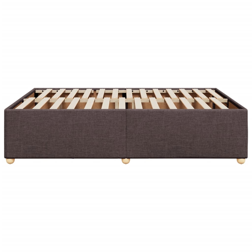 Bed Frame without Mattress Dark Brown 140 x 190 cm Fabric