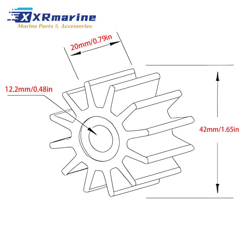 Outboard Water Pump Impeller Compatible with Suzuki 2 Stroke 8 HP 9.9HP DT8 DT9.9 Motor Cooling System Boat Engine Parts