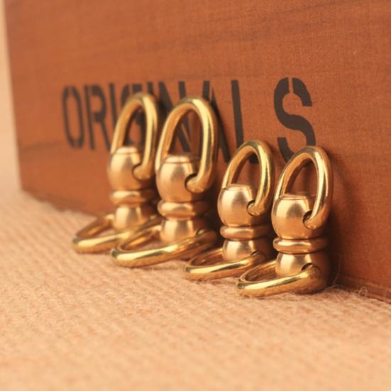 3 stk nøkkelring Vintage messing dobbel rotasjon nøkkelringer Praktisk slitesterk maskinvarekontakt for hjemmet