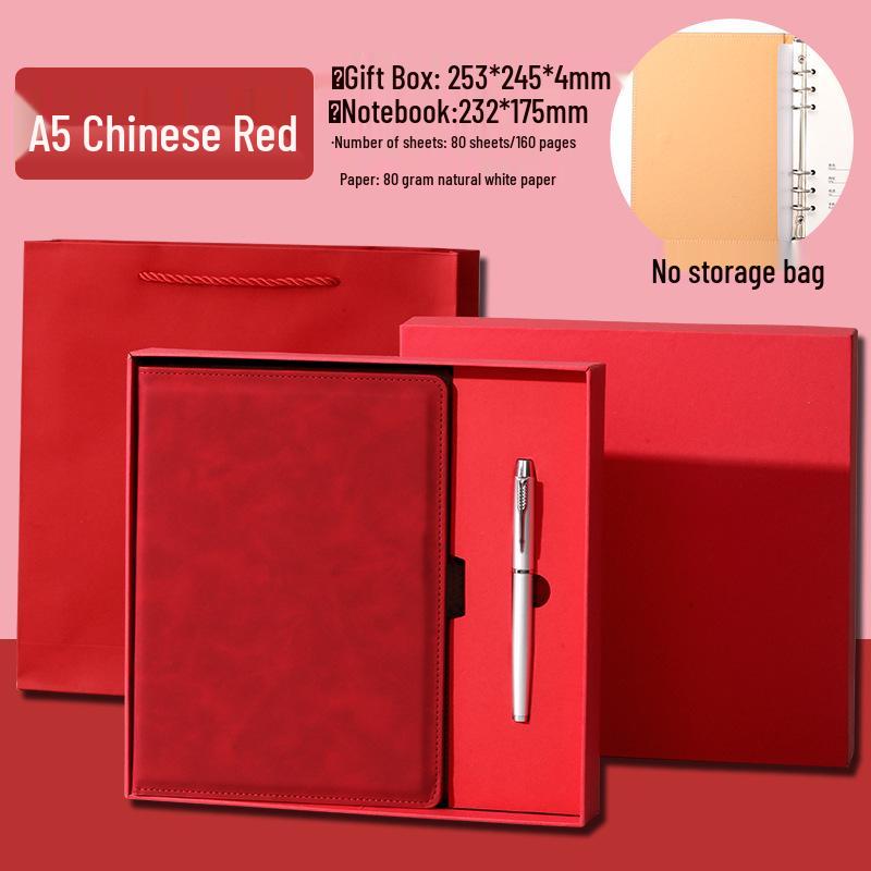Custom A5 Loose-Leaf Business Office Notebook & Diary Set with Logo