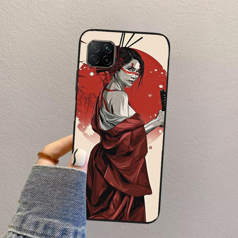 Samurai Warrior Geisha For Huawei Nova 3i 7i 8i 11i 12i 9 10 SE Y73 Y90 Y70 Y72 Y61 Y91 P30 P40 Lite P60 Pro Case