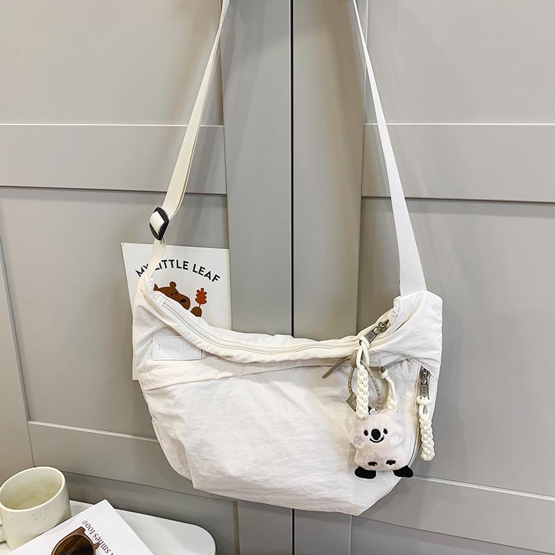 Нейлоновая сумка женская однотонная сумка через плечо большая вместительная сумка через — фото 10