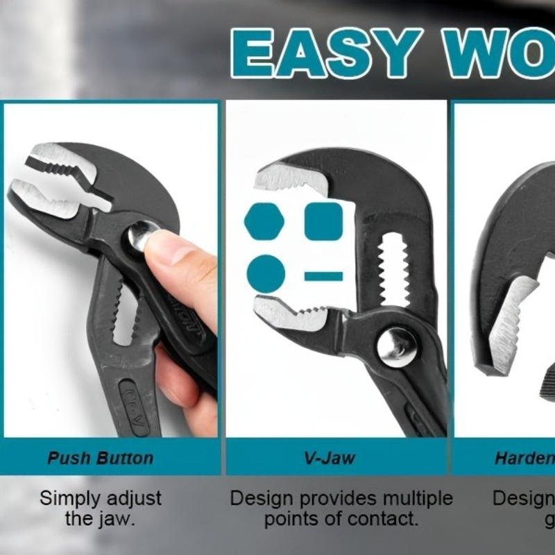 1Pc Multifunctional Water Pump Pliers, Non-Slip And Labor-Saving, 10inch Large Opening Adjustment, Sturdy And Durable, Suitable For Plumbing Repairs