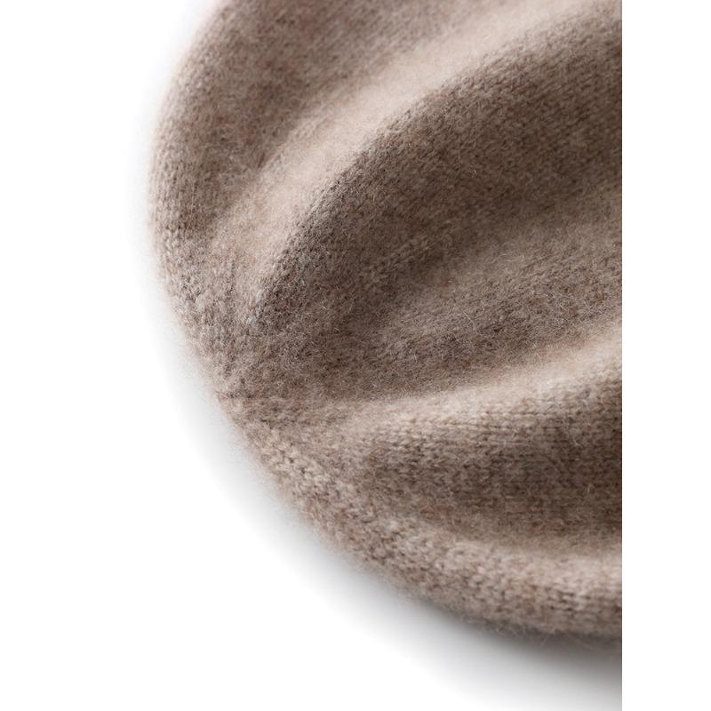 Women Knitted Hats Solid Color Rolled-up Thickened Warm Ear-protecting Cashmere Hats Autumn Winter Outdoor Wear Caps for Unisex
