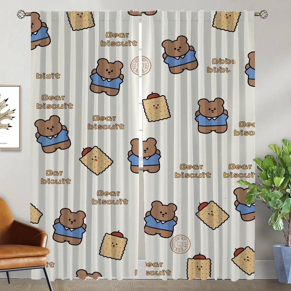 Verdunkelung Küchenvorhänge Kinderzimmer Bär Trennwand Heim Innenvorhänge für Kamera Fenster Vorhang Jalousien Halloween Dekoration
