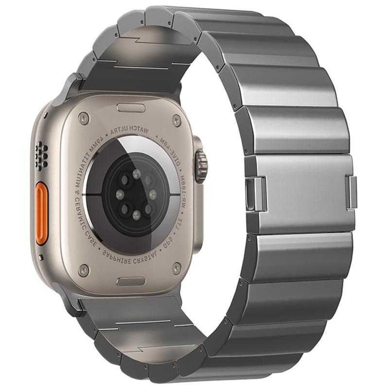 

Для Apple Watch 10 46 мм/Ultra 2/Ultra 49 мм/9 8 7 45 мм/SE (2023) SE (2022) SE 6 5 4 44мм/3 2 1 42мм Ремешок из титанового сплава с магнитной застежкой Grey