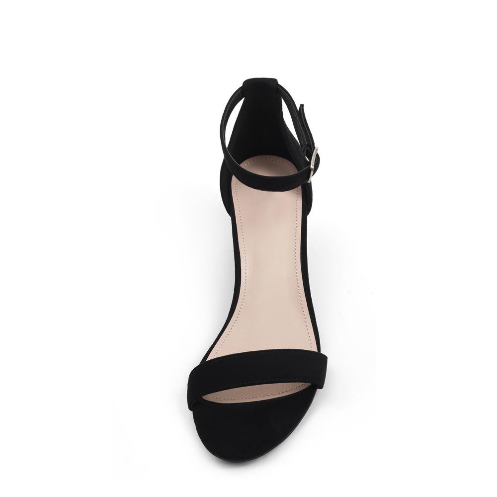 Available Plus-Size Women's High-End European & American Block Heel Sandals: Single Strap, Comfortable for Outdoor Wear.