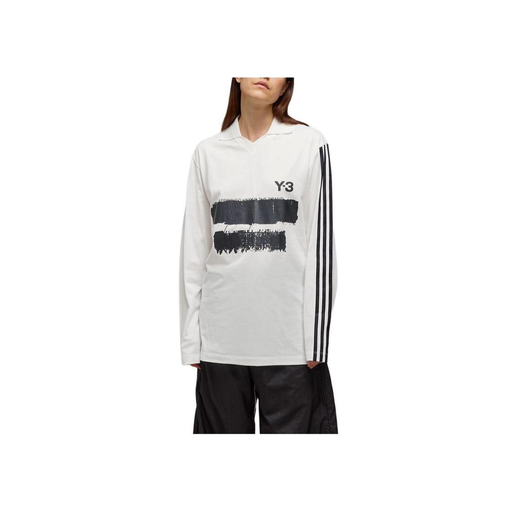 Adidas x Y-3 U GFX Logo Langarm-T-Shirt Weiß Unisex Streetwear JM3233