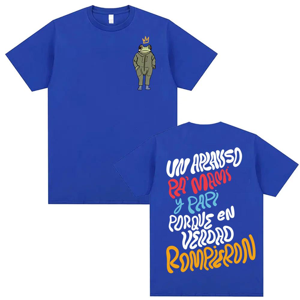 Bad Bunny Hot Selling 100%cotton men's shirt pop hip-hop Y2k graphics short sleeve oversized Women's Short Sleeved Cheap Tshirt