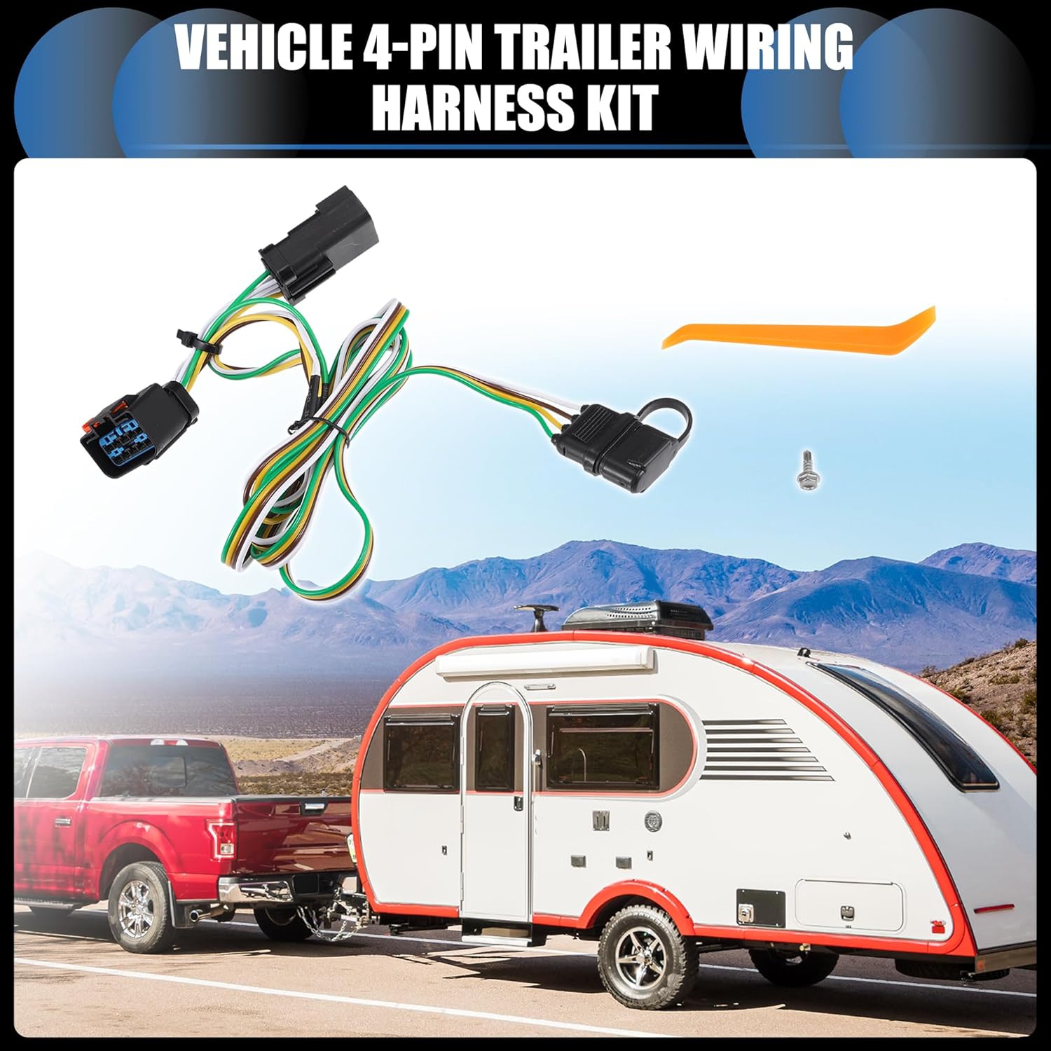 

Vehicle Side 4-Pin Trailer Wiring Harness Kit for Chrysler for Dodge for Jeep for Mitsubishi Vehicles with Tow