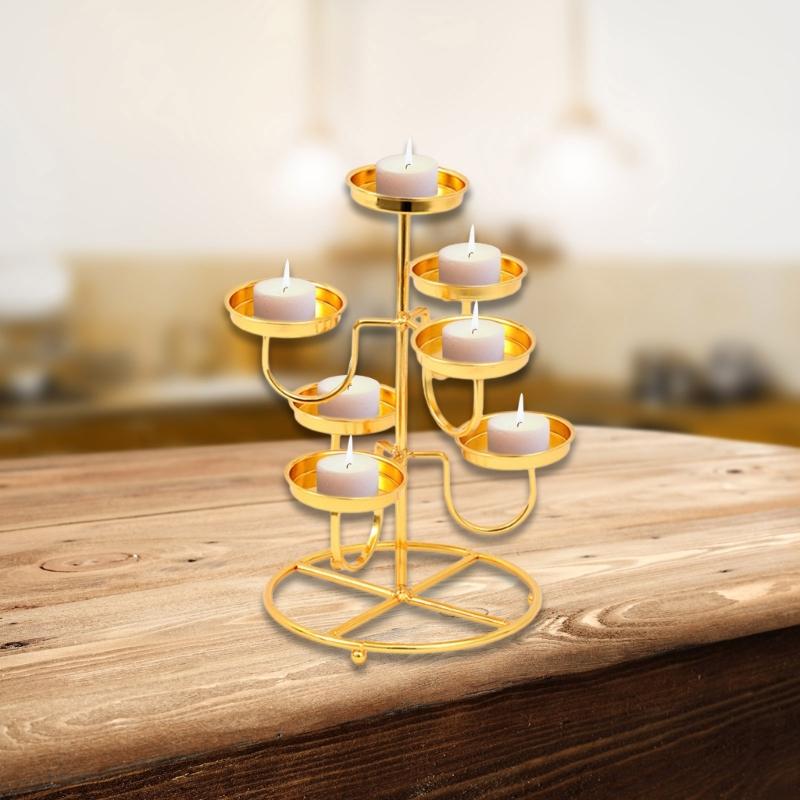 Decorative Candle Holder 7 Branch Candlesticks Metal Candle Stand for Table Centerpieces Wedding Dinning Party Church