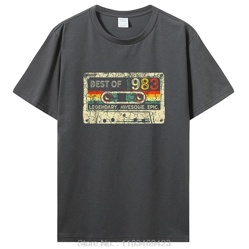 Birthday T Shirts for Unisex Women 1983 Old T Shirt Cotton Short Sleeve Graphic Tshirt Casual Clothing Oversized Tee Streetwear