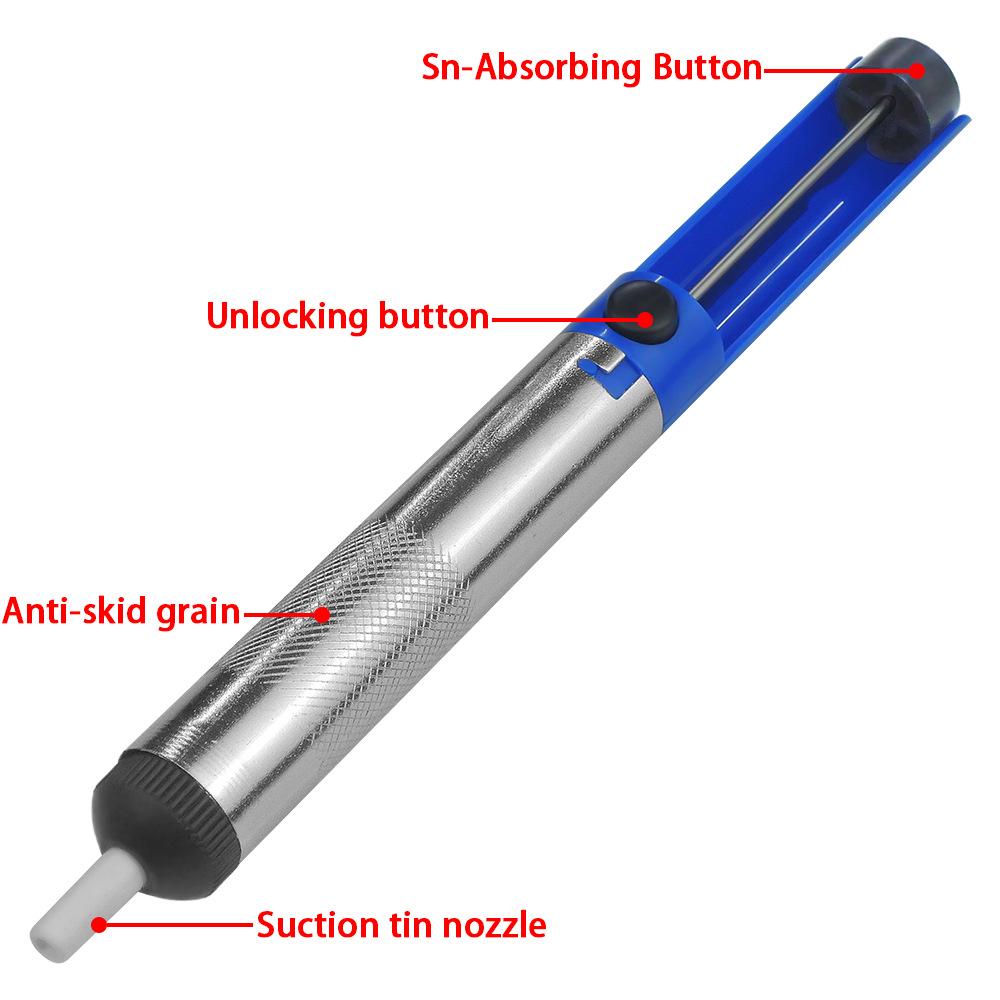 Compact Aluminum Solder Sucker Gun & Iron Set with Manual Desoldering Pump