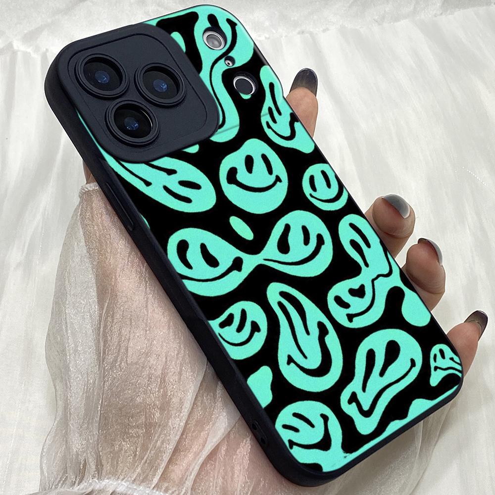 M286 Blue Lovely Smiley Angel Eyes Soft Phone Cases for iPhone Samsung Galaxy Xiaomi Rdemi Huawei Honor Infinix Realme OPPO Vivo All Model TPU Case