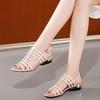 Fashion Woman Shoes Office Work Open Toe with Low Heels Black Sandals for Women Leather Comfortable and Elegant Wholesale Summer 2024 F