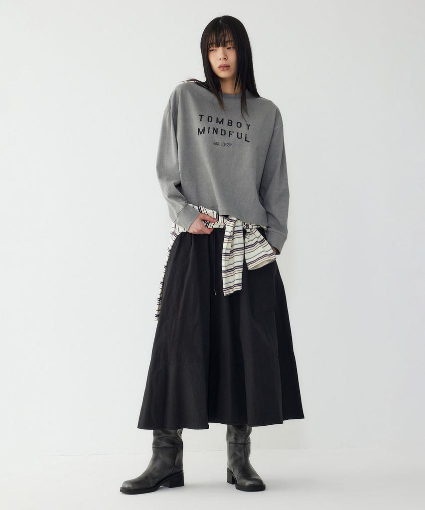 STUDIO TOMBOY String Banding Flare Skirt_Black 9176232972