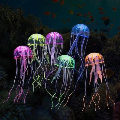 Bunte Künstliche Leuchtende Effekt Quallen Aquarium Dekoration Mini U-Boot Ornament Dekoration Aquatische Haustierbedarf