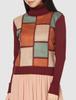Lily Brown Color Block Knit Top LWNT205016 Red Japan Size F Women's (Free Size)