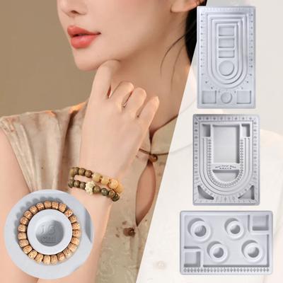 Korálková podložka pro design DIY šperků Flokovaná podložka organizér na korálky pro třídění a navlékání korálků na náhrdelníky a náramky