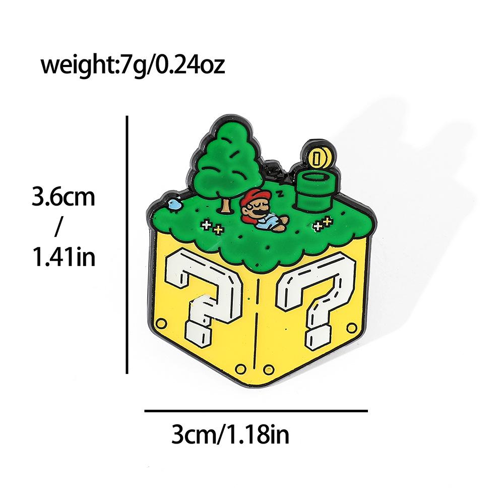 Креативная металлическая значка Марио Персонаж игры Super Mario Брошь из сплава с масляной каплей