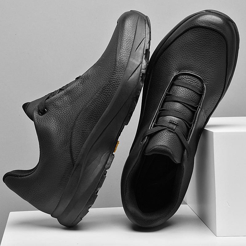 

Men s shoes 2025 summer new men s mature style daily commute casual shoes trendy retro leather sports trendy shoes 45 чёрный