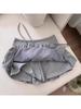 2025 Autumn Korean Spicy Girl Tulip Skirt: Slimming Drawstring Ruffle Design