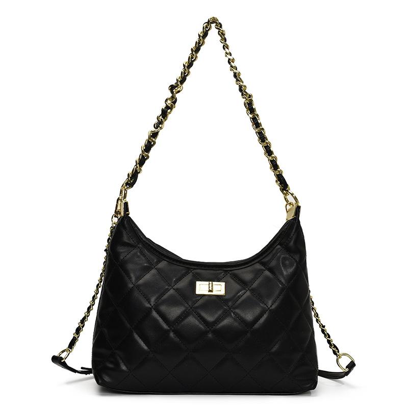 Rhombus Chain Bag Women's Spring and Summer 2025 New Casual Foreign Style Niche Design Versatile Single Shoulder Crossbody Bucket Bag