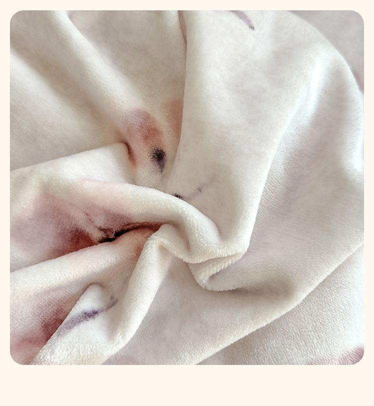 G5Z Winter-Samt Prinzessinnen-Spitzen Bettwäsche-Set - Flanell Bettdecke und Laken, Koralle, Vierteilig.