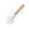 Stainless Steel Roller Wheel 17x6cm Pizza Cake Cutter Handheld Wooden Handle Pastry Crimper Dough Cutter 360 Degree Rotation 1