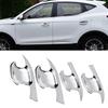 4pcs/set Car Outside Door Handle Bowl Cover Trim for MG ZS 2017-2018 Silver Chrome Car