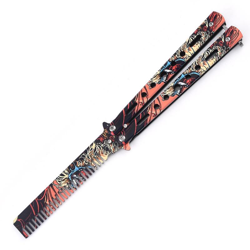 3D Butterfly Trainer Comb for Hand Practice - Unsharpened Pompadour Style CSgo Knife.