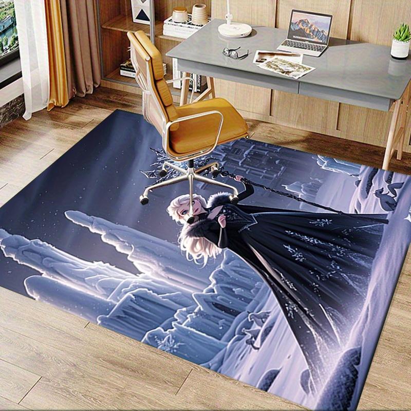 3D Printed Elsa,Frozen,Snowflake Anti-Slip Rug - Machine Washable Office Rug for Living Room, Bedroom, Office - Multiple Sizes