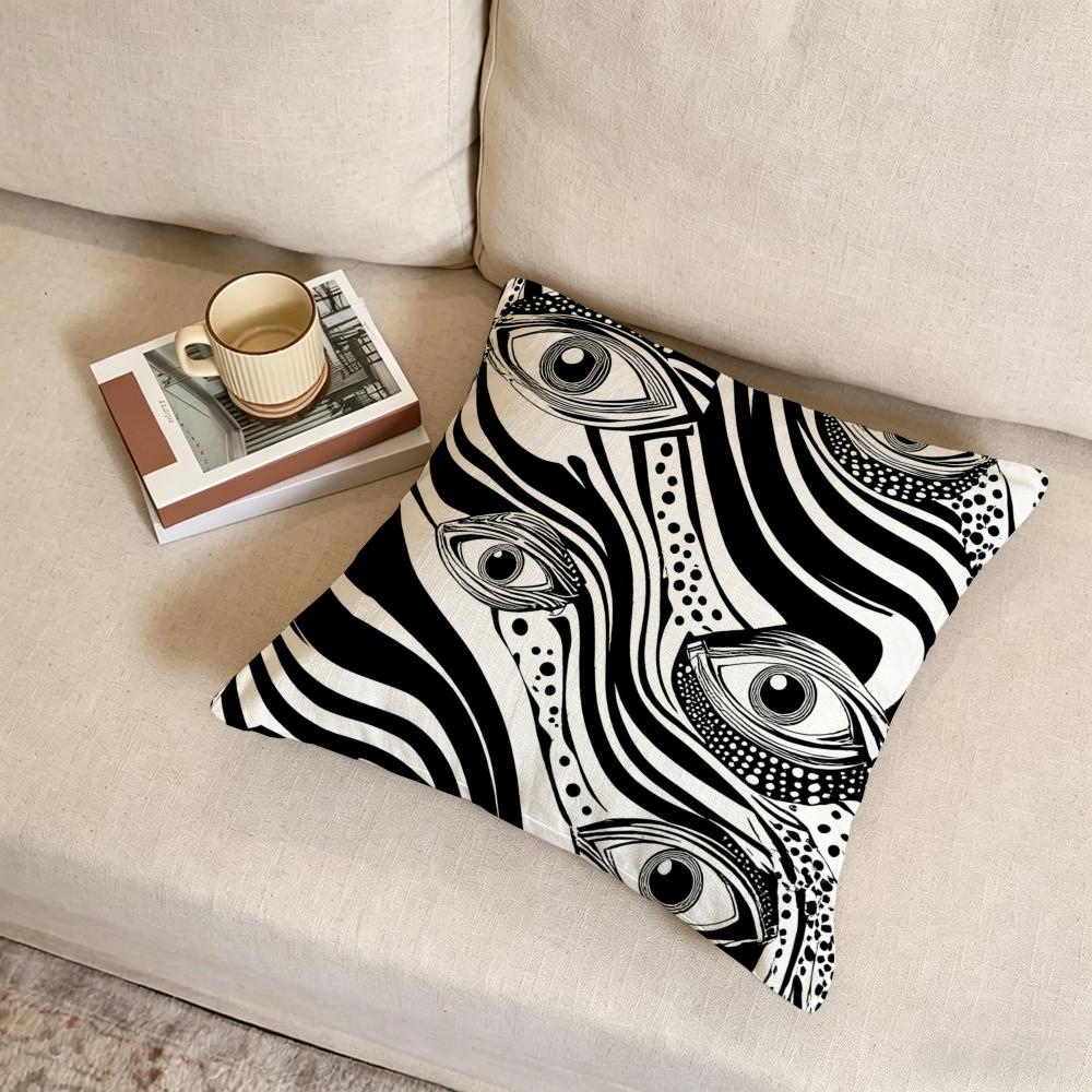 E-Eye Print Cushion Cover Fabric Soft Furnishing,Pillowcase, Cushion Cover, Sofa Pillow, Home Decoration