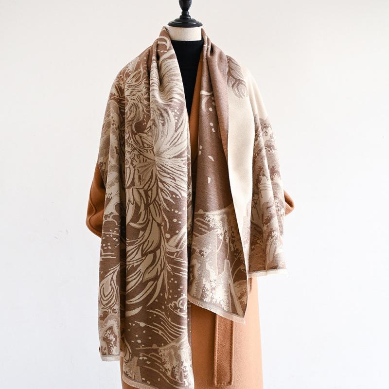 Čtyři roční období k dispozici Nový dámský všestranný kabát na vlasy Imitace kašmírové šály Teplá střední šála šál