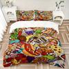 3pcs Anime Cartoon Food Themed Comforter Set with One Quilt Cover and Two Pillowcases (No Core), Perfect for Bedroom and Guest Room Decoration - Festi