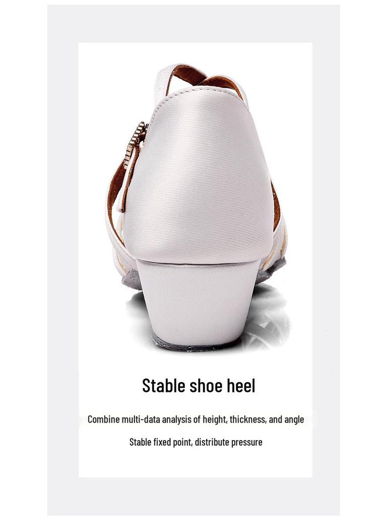 Children's White Latin Dance Practice Shoes for Girls