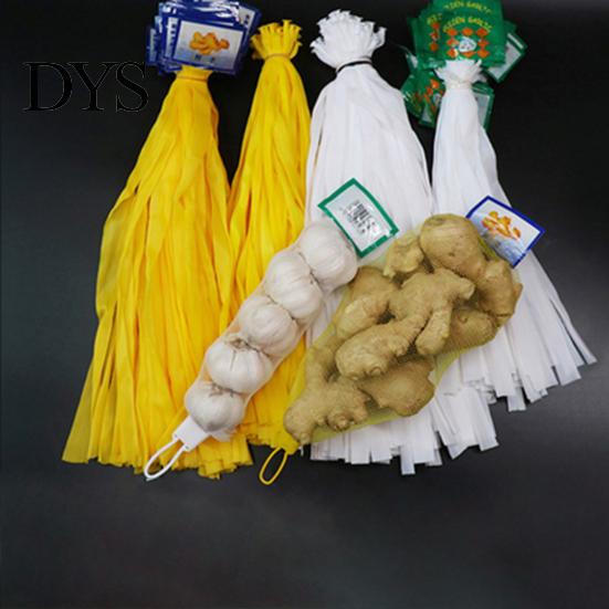 Hanging Bag 100Pcs Mesh Bags Convenient Reusable PE Breathable Garlic Storage Ginger Packing Net Sacks Plastic Buckles for Market