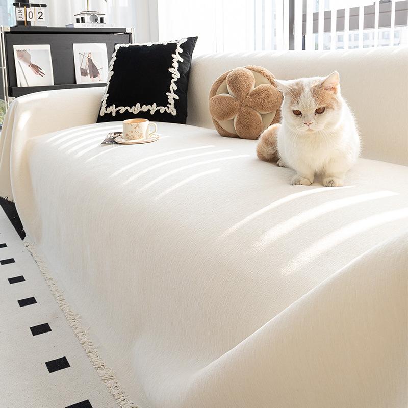 Velvet Sofa Cover With Elastic Corners, Modern Couch Cover And Reversible Sofa Slipcover For Sectional Sofas